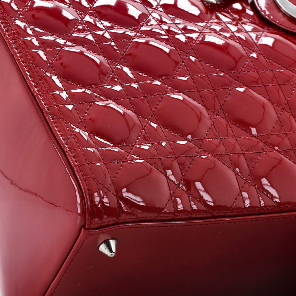 Lady Dior Bag Cannage Quilt Patent Medium
