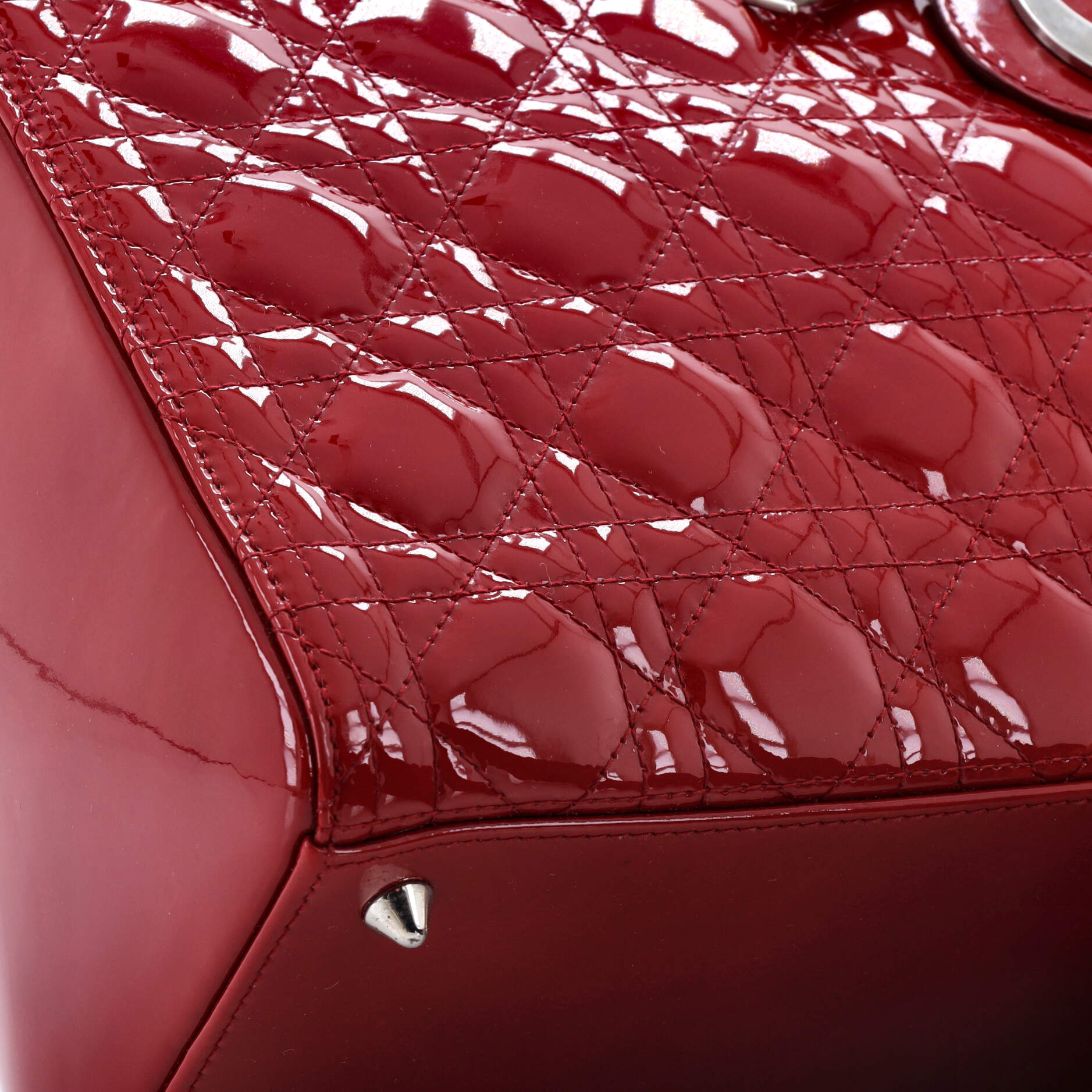 Lady Dior Bag Cannage Quilt Patent Medium