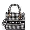 Lady D-Lite Bag Houndstooth Canvas Medium