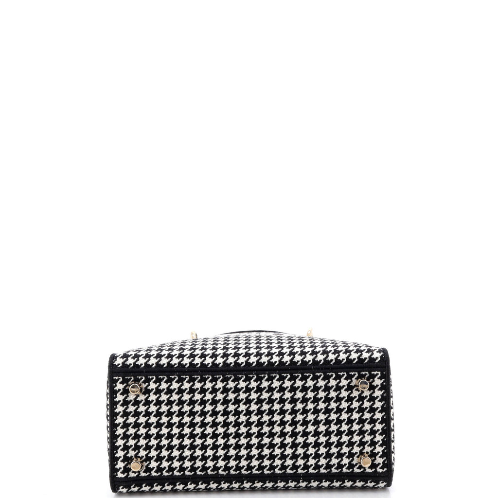 Lady D-Lite Bag Houndstooth Canvas Medium
