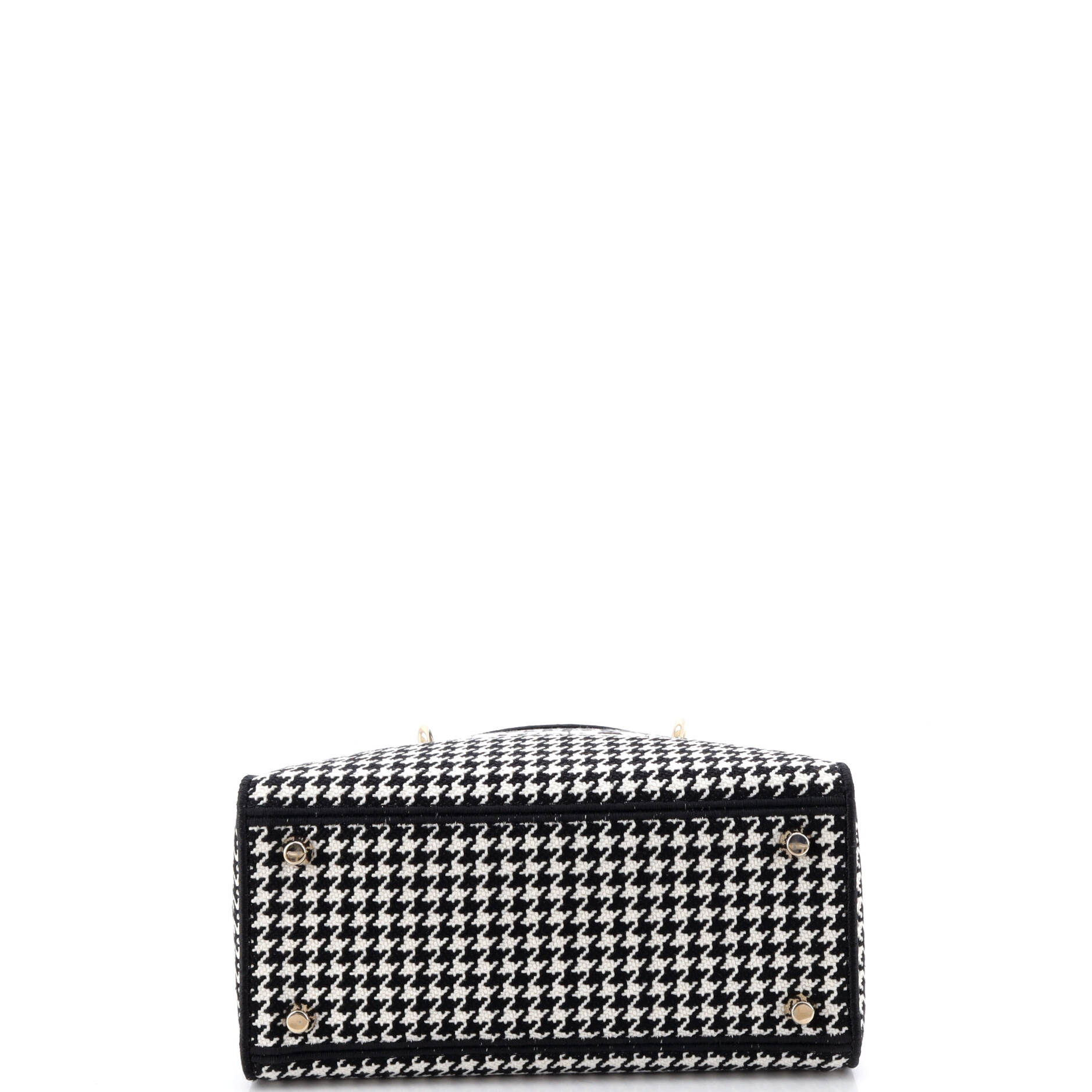 Lady D-Lite Bag Houndstooth Canvas Medium