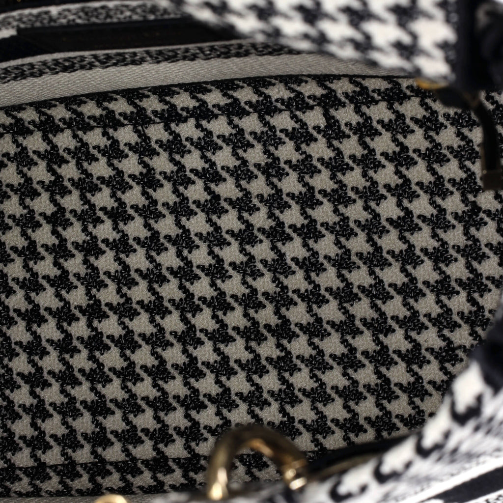 Lady D-Lite Bag Houndstooth Canvas Medium