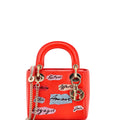 Lady Dior Chain Bag Beaded Leather Mini