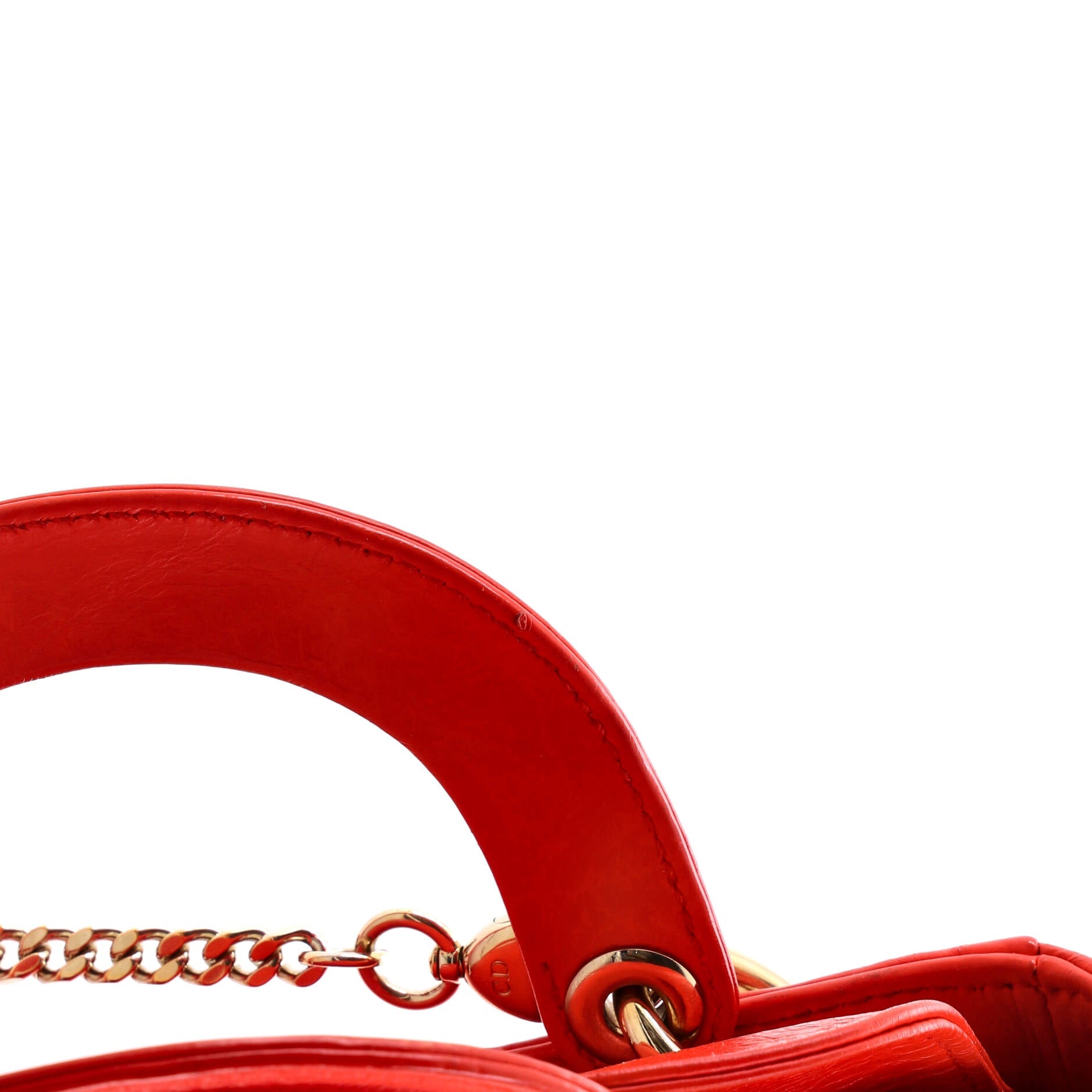 Lady Dior Chain Bag Beaded Leather Mini