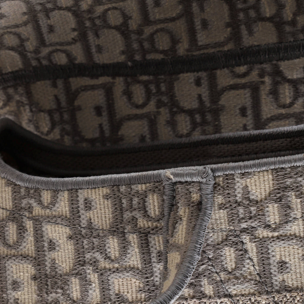Saddle Handbag Logo Embroidered Oblique Canvas Medium