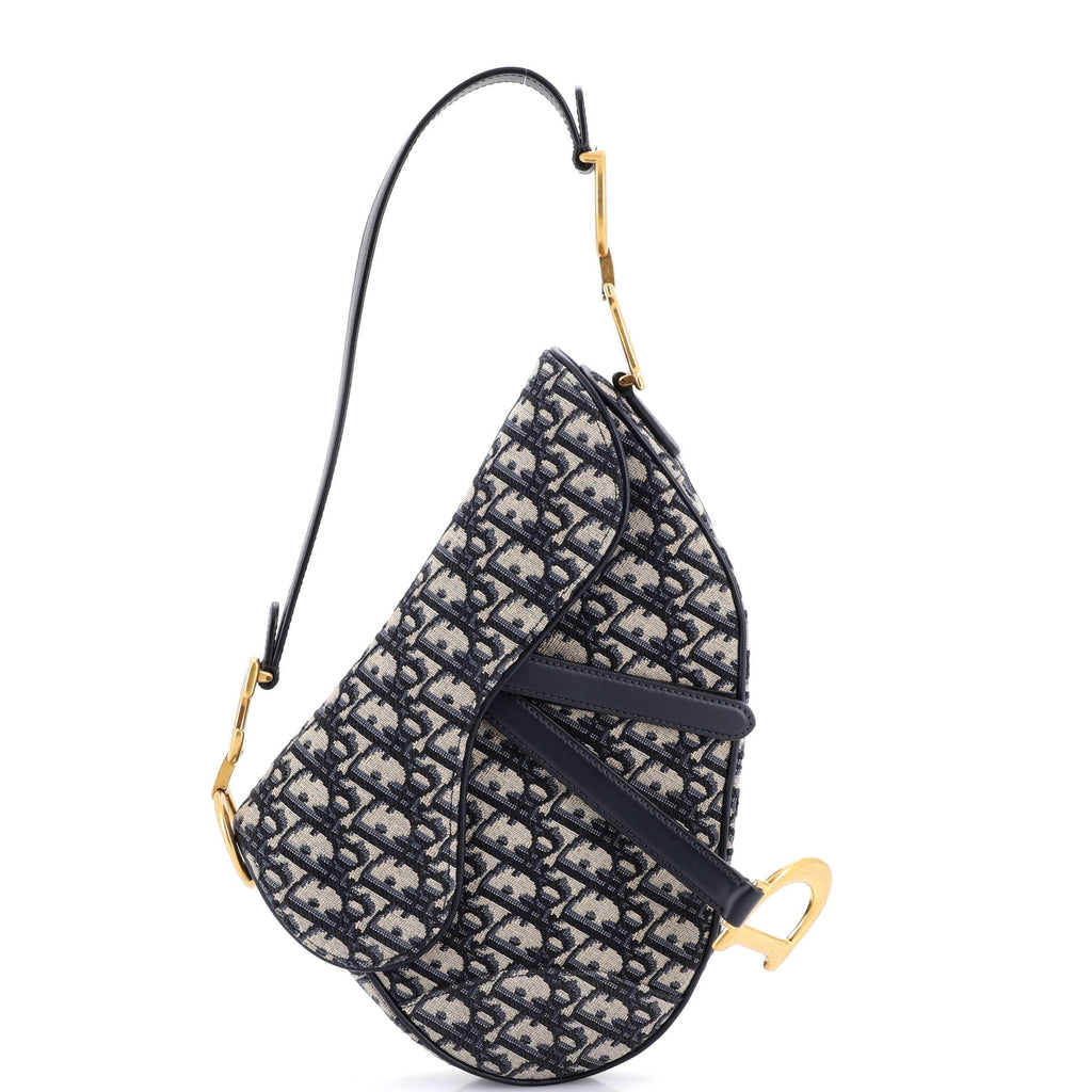 Saddle Handbag with Strap Oblique Canvas Medium