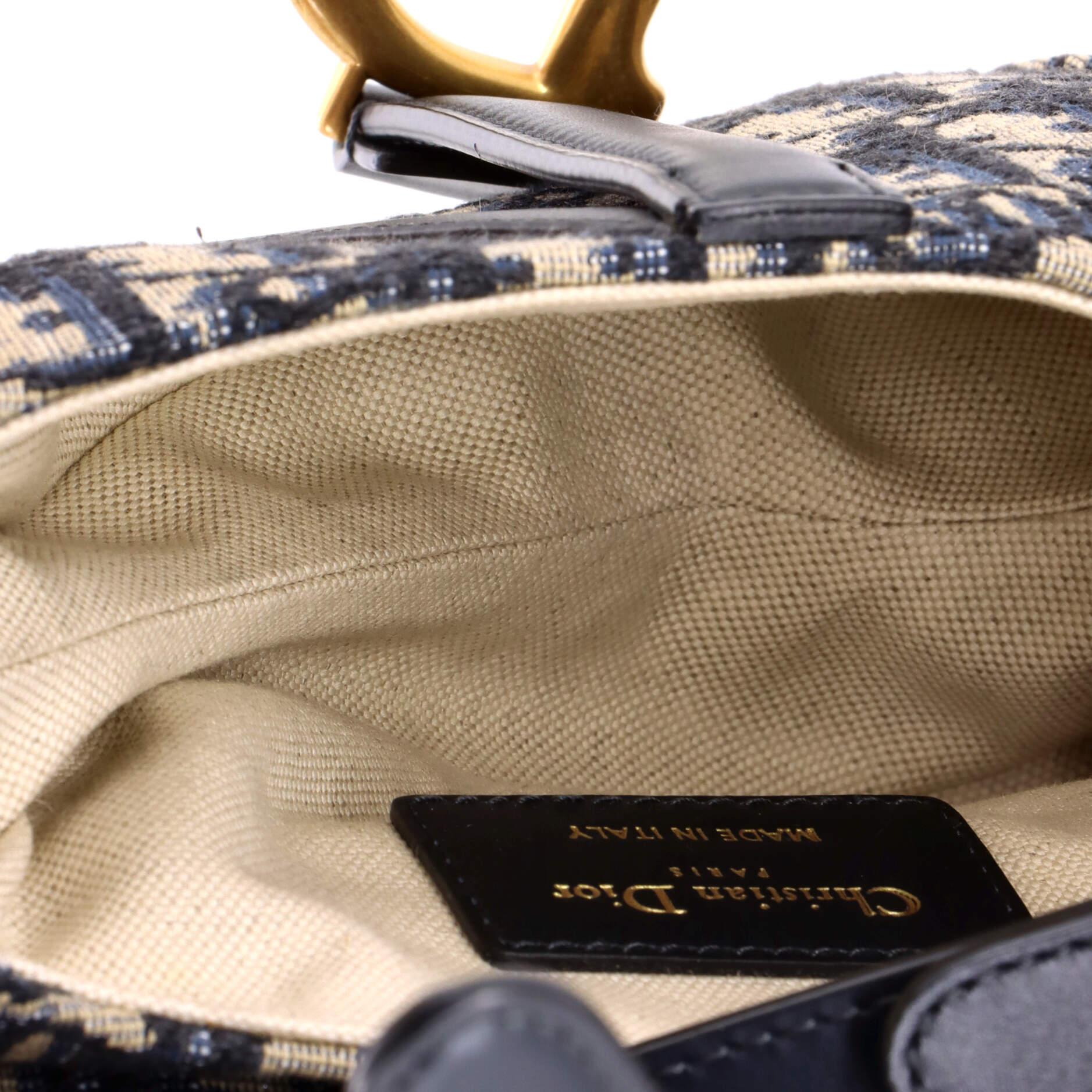 Saddle Handbag Oblique Canvas Mini
