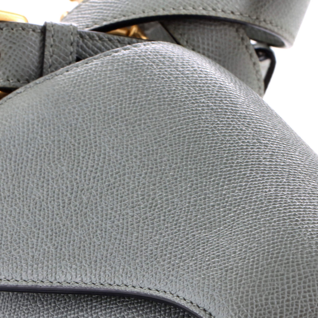 Saddle Handbag with Strap Leather Medium