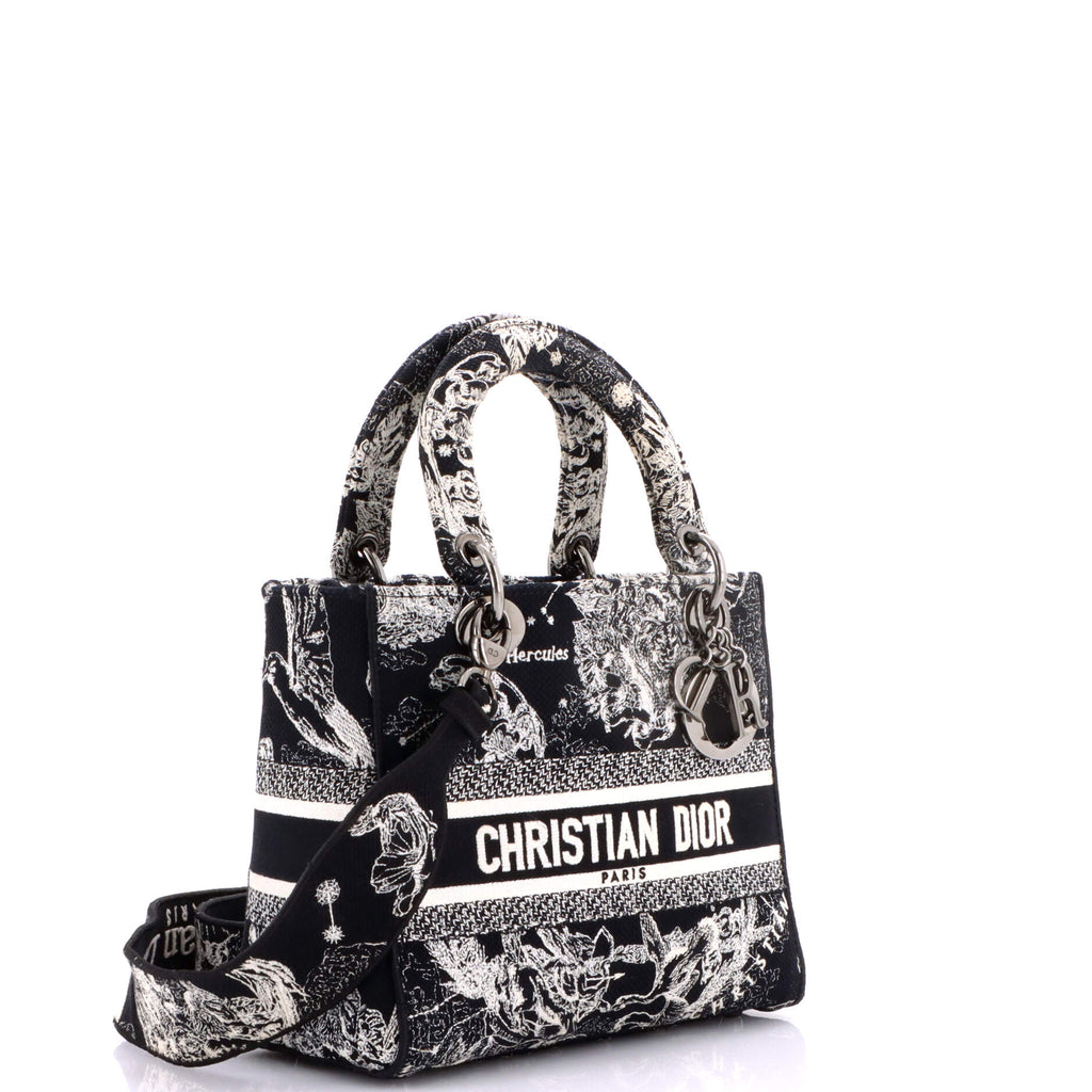 Lady D-Lite Bag Embroidered Canvas Medium