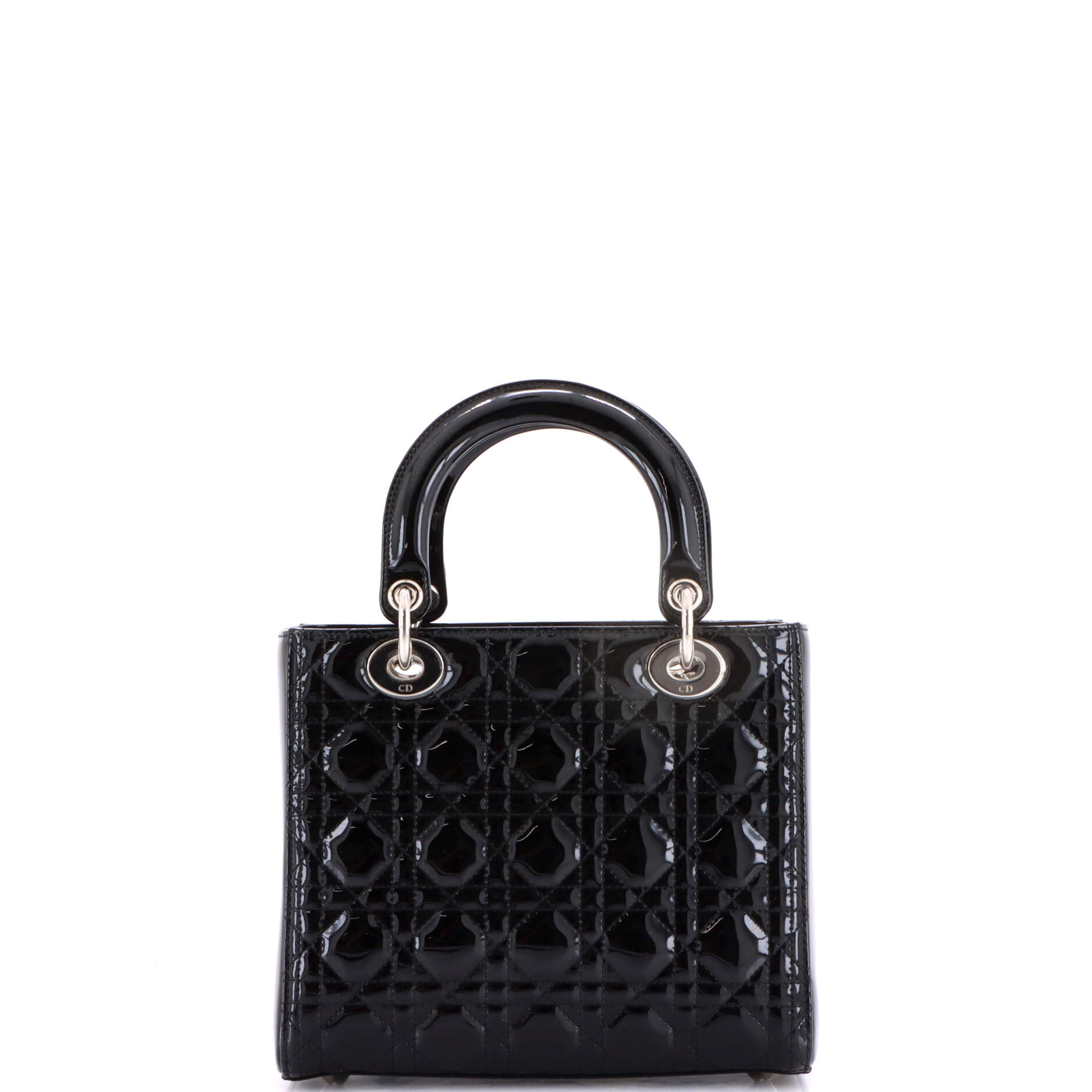 Lady Dior Bag Cannage Quilt Patent Medium