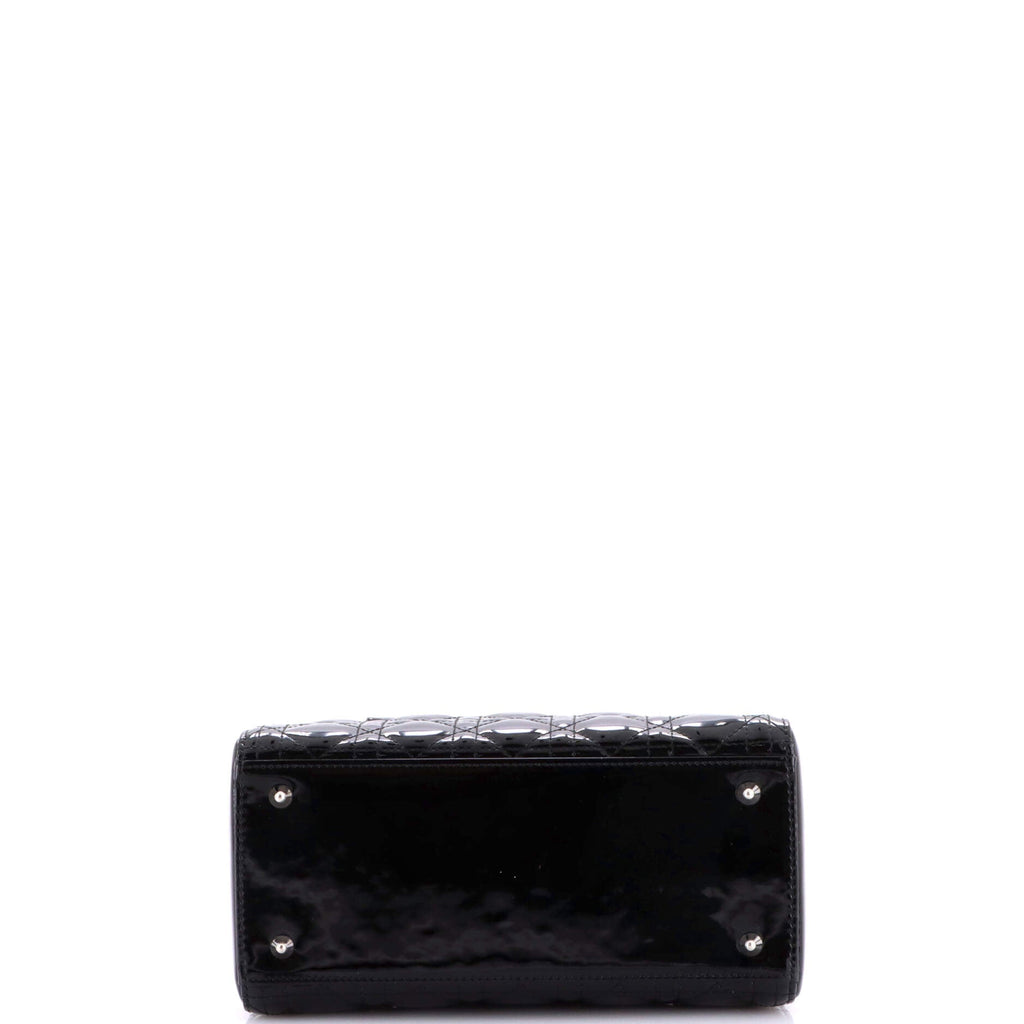Lady Dior Bag Cannage Quilt Patent Medium
