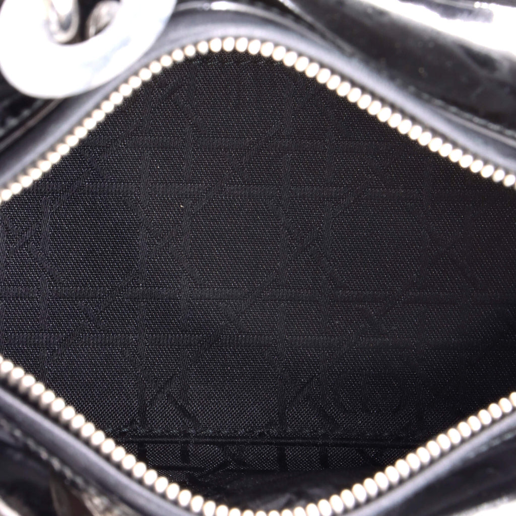 Lady Dior Bag Cannage Quilt Patent Medium