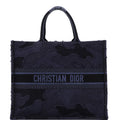 Book Tote Camouflage Embroidered Canvas Large