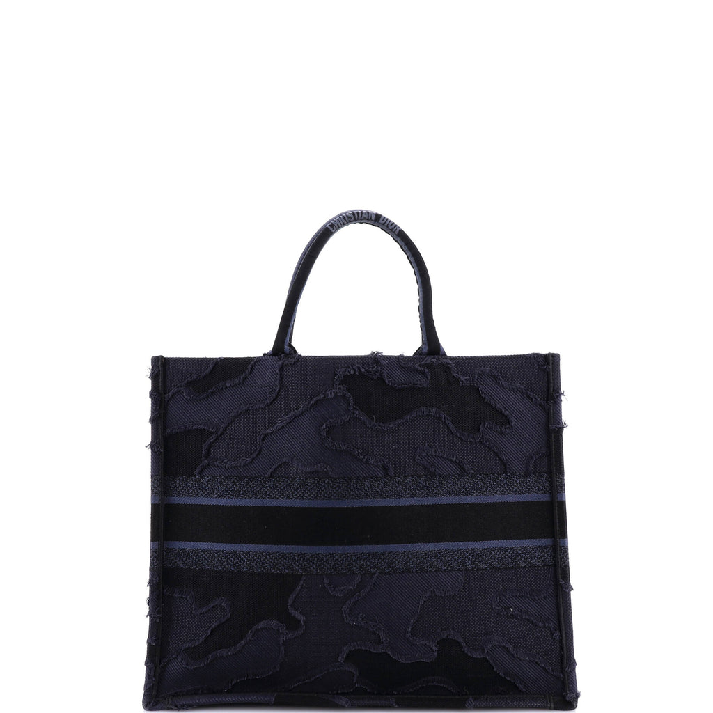 Book Tote Camouflage Embroidered Canvas Large