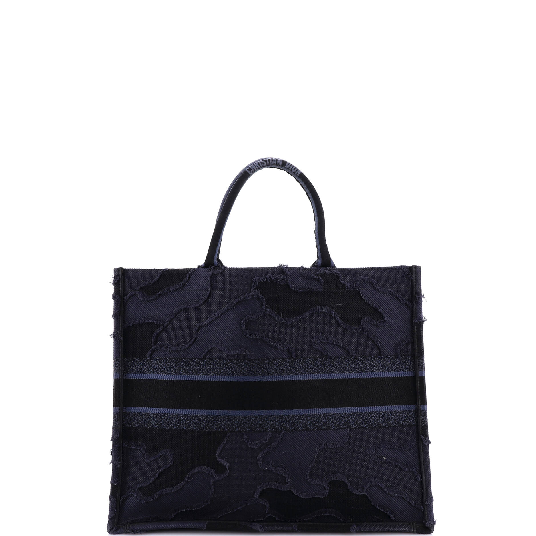 Book Tote Camouflage Embroidered Canvas Large