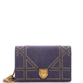Diorama Wallet on Chain Cannage Studded Denim