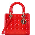 Lady Dior Bag Cannage Quilt Patent Medium