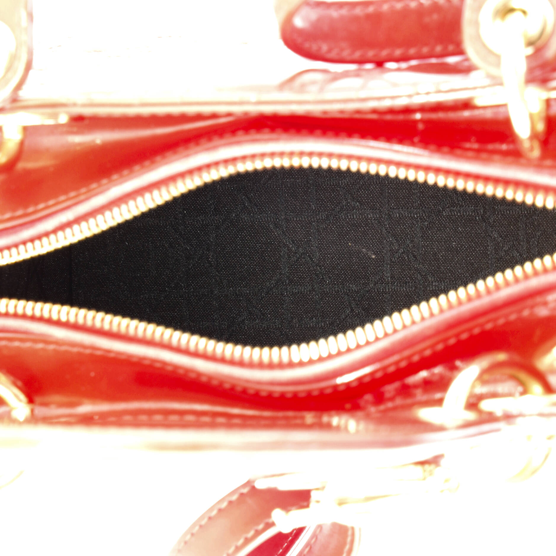Lady Dior Bag Cannage Quilt Patent Medium