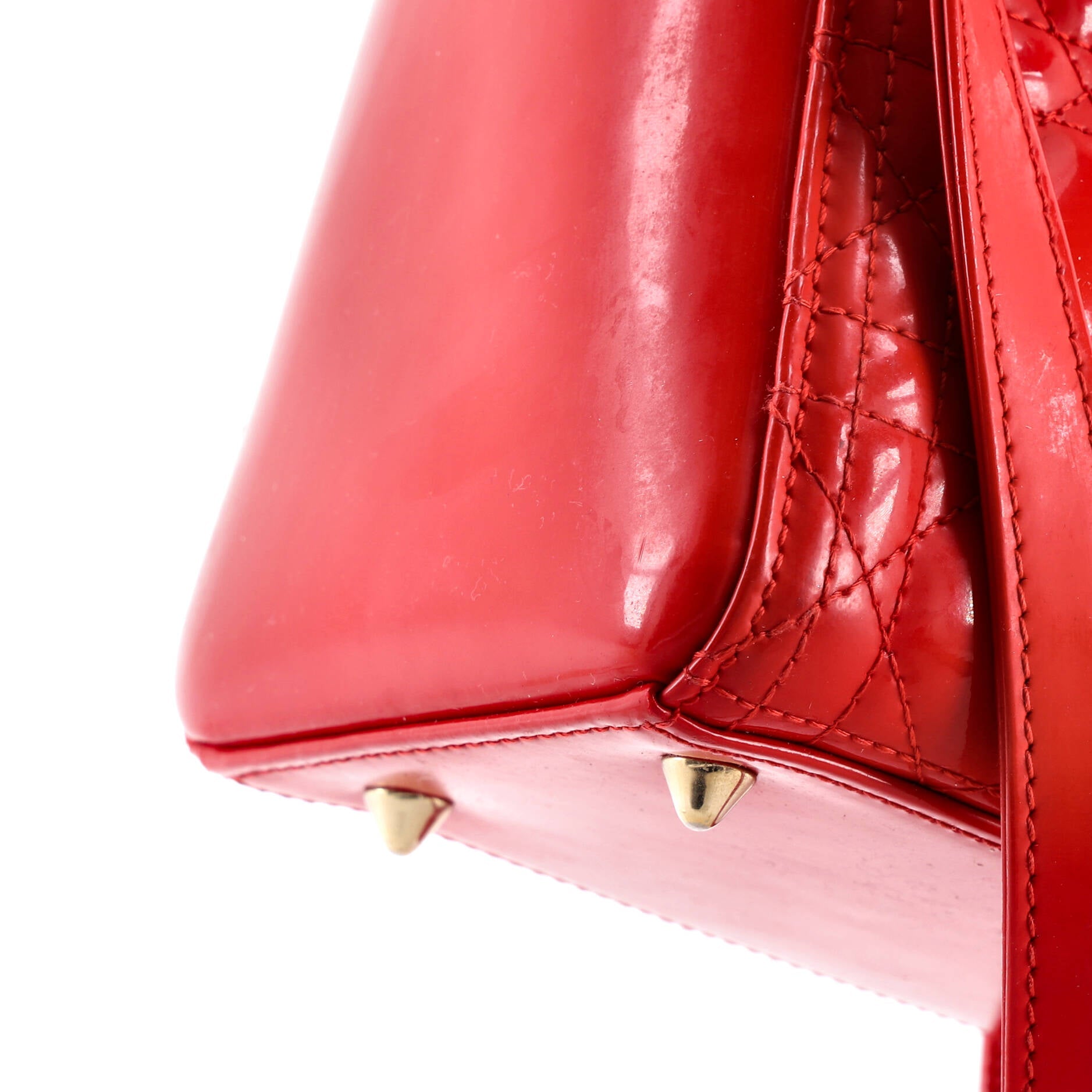 Lady Dior Bag Cannage Quilt Patent Medium