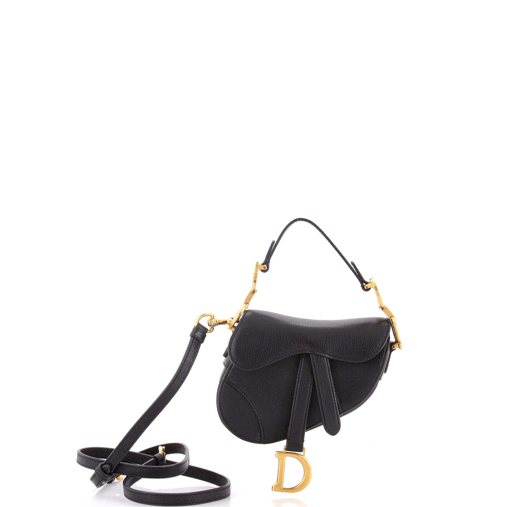 Saddle Handbag with Strap Leather Micro