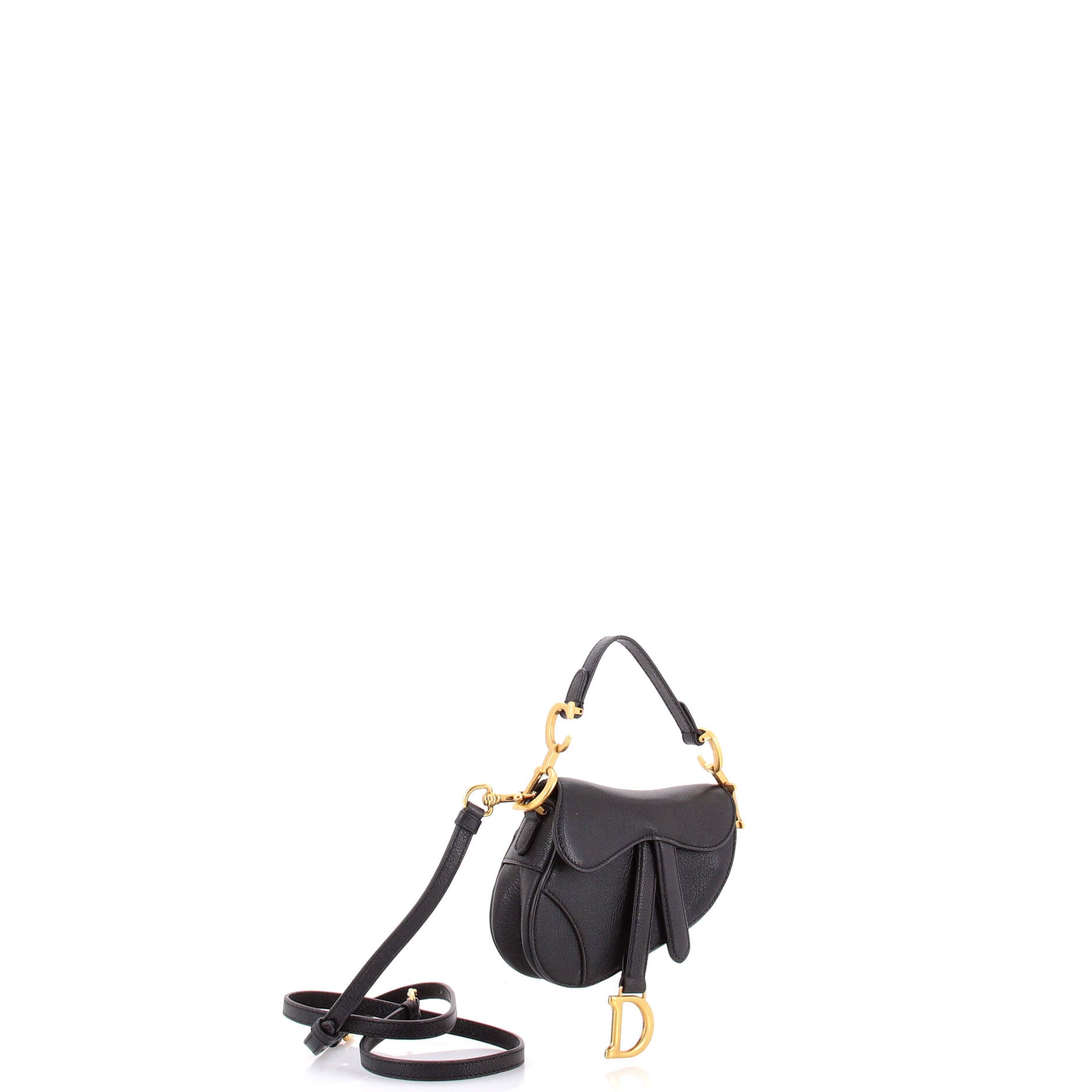 Saddle Handbag with Strap Leather Micro