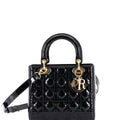 Lady Dior Bag Cannage Quilt Patent Medium