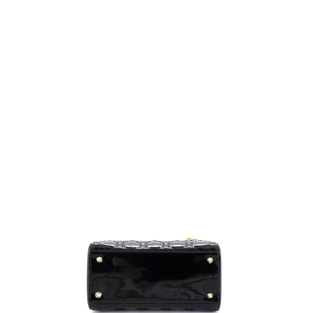 Lady Dior Bag Cannage Quilt Patent Medium