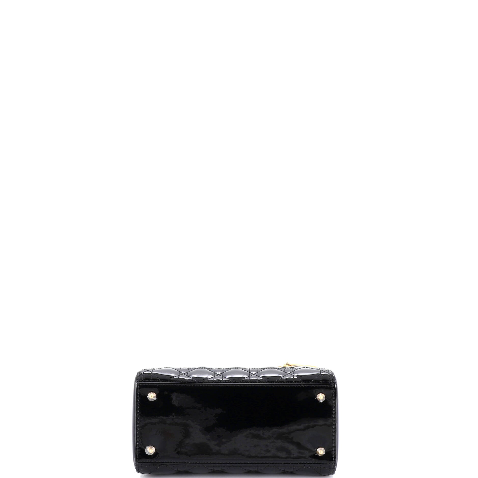 Lady Dior Bag Cannage Quilt Patent Medium