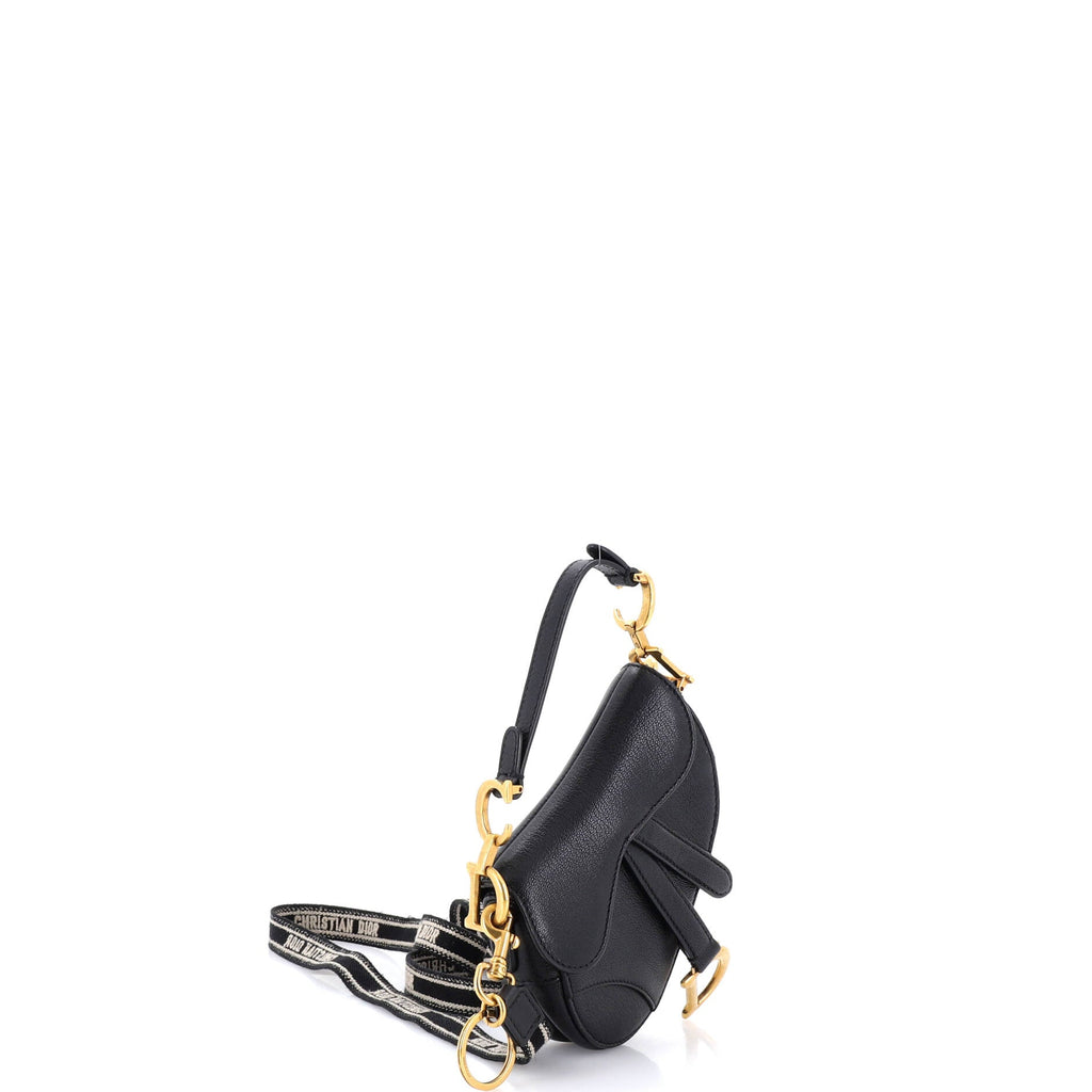 Saddle Handbag with Strap Leather Micro