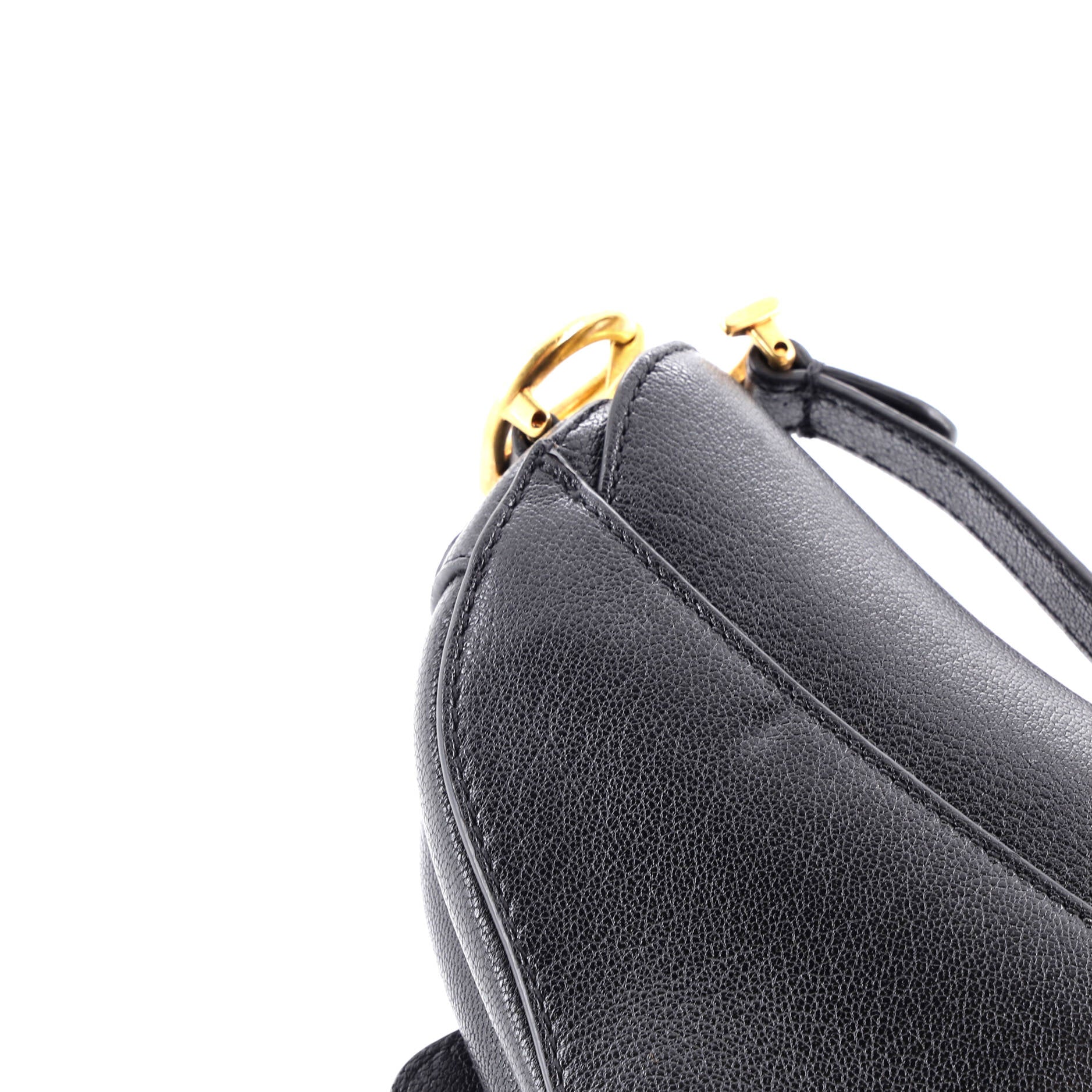 Saddle Handbag with Strap Leather Micro