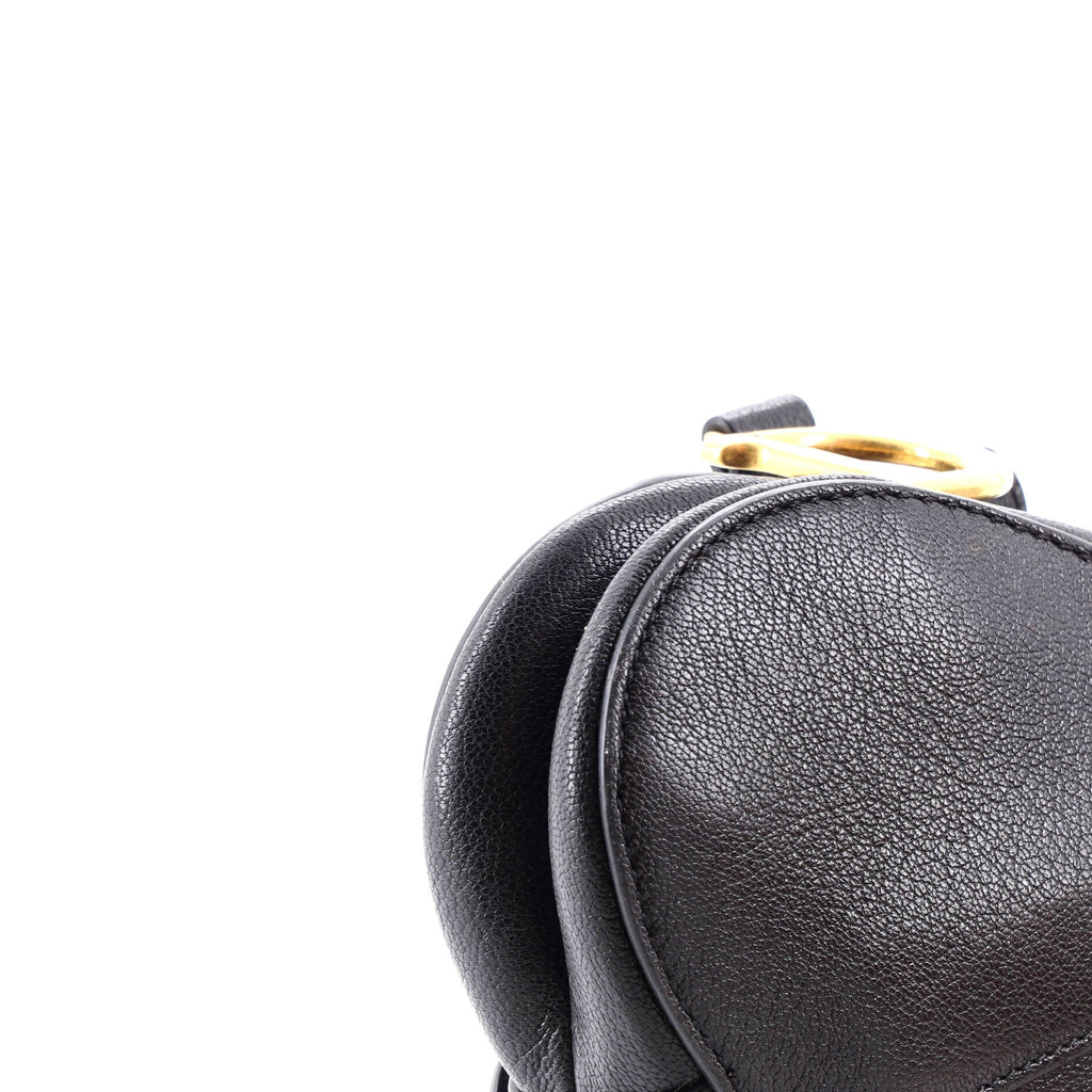 Saddle Handbag with Strap Leather Micro