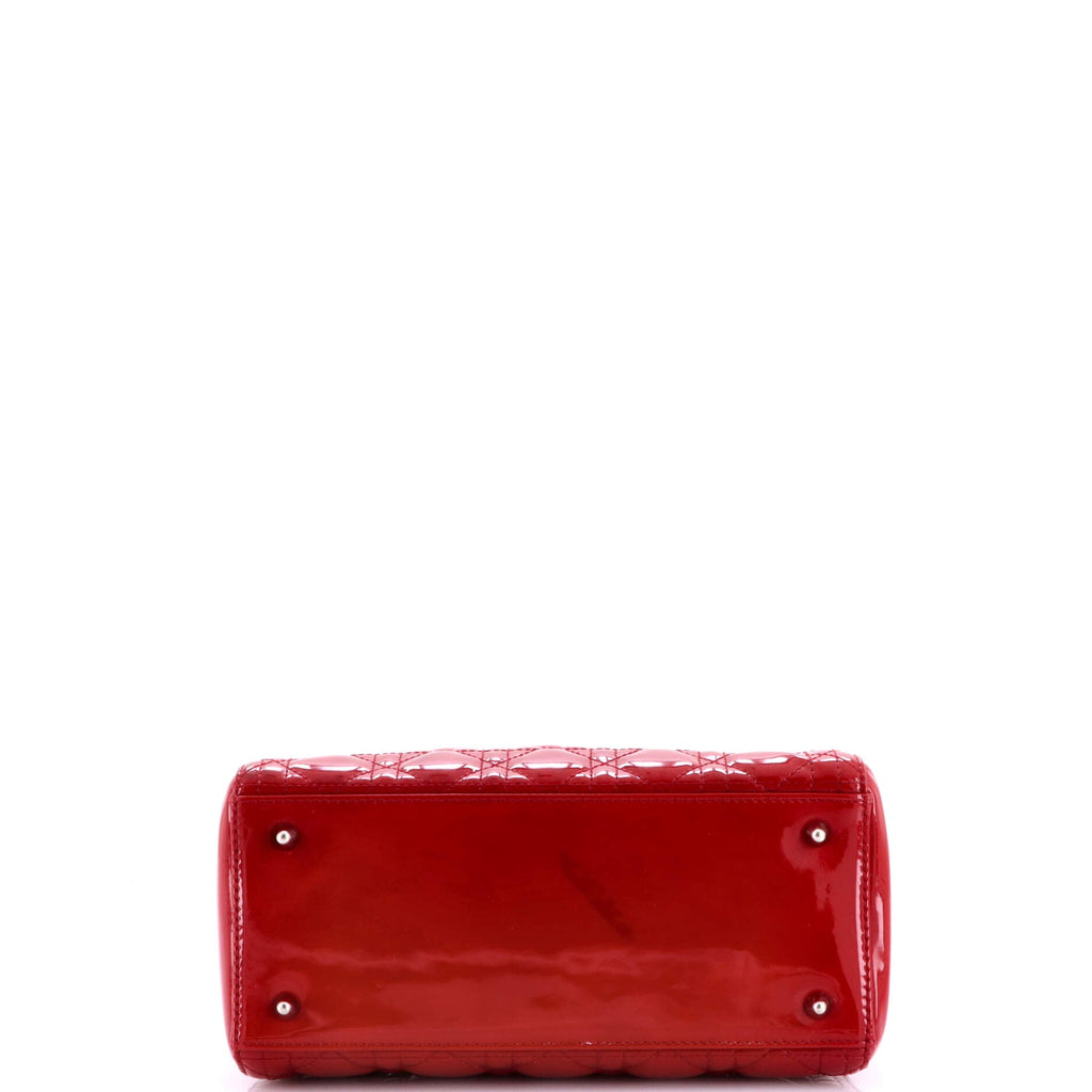 Lady Dior Bag Cannage Quilt Patent Medium