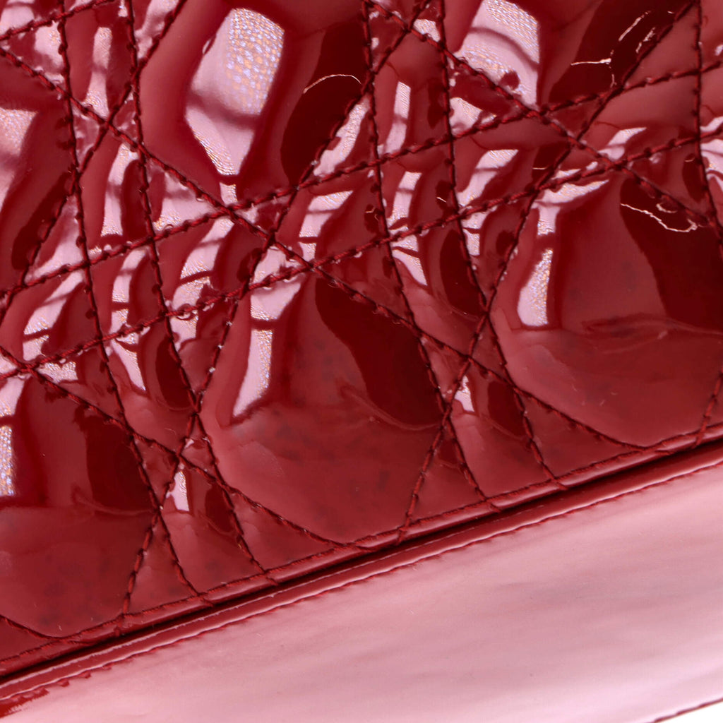 Lady Dior Bag Cannage Quilt Patent Medium