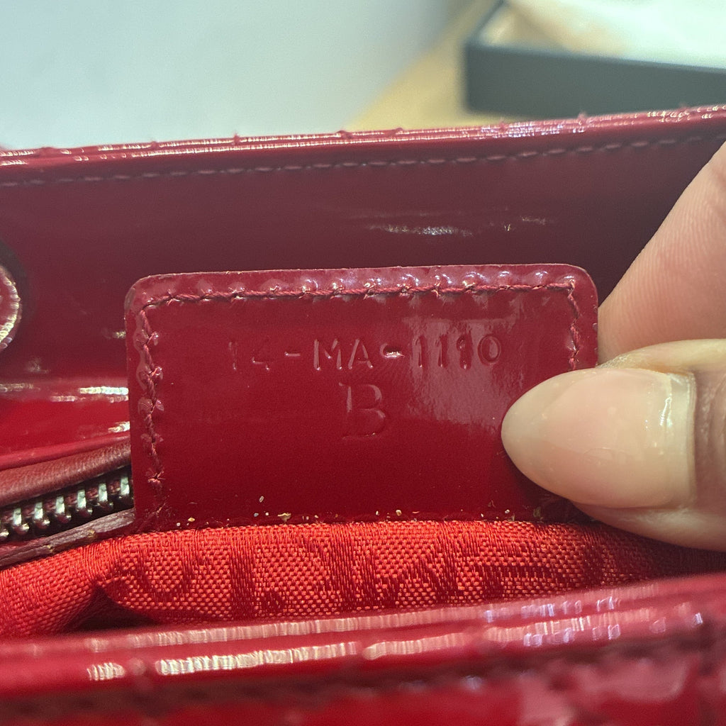 Lady Dior Bag Cannage Quilt Patent Medium