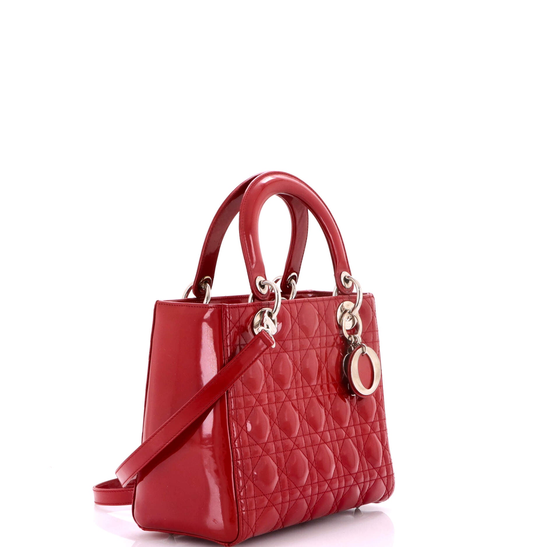 Lady Dior Bag Cannage Quilt Patent Medium