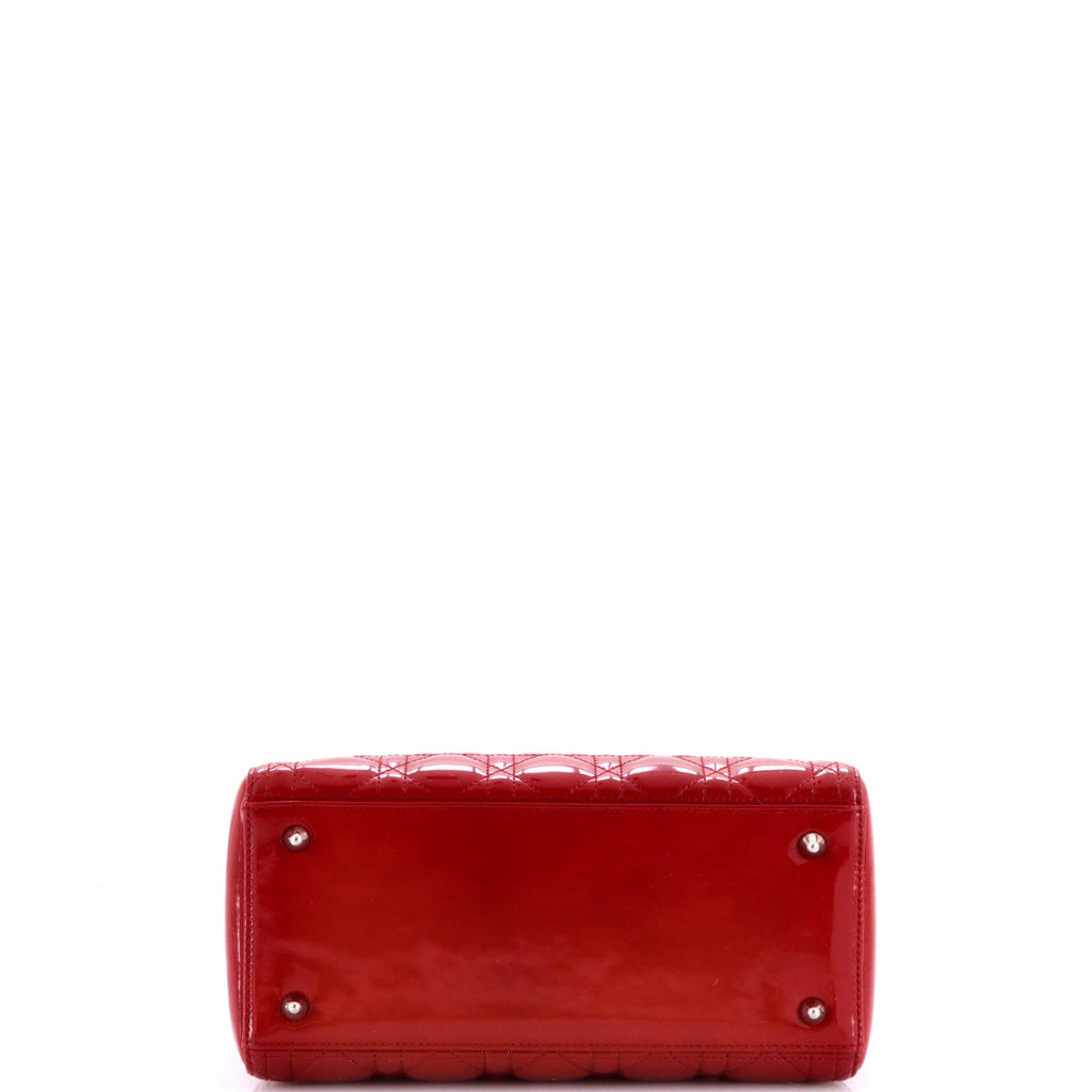 Lady Dior Bag Cannage Quilt Patent Medium