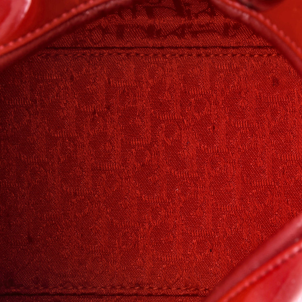 Lady Dior Bag Cannage Quilt Patent Medium