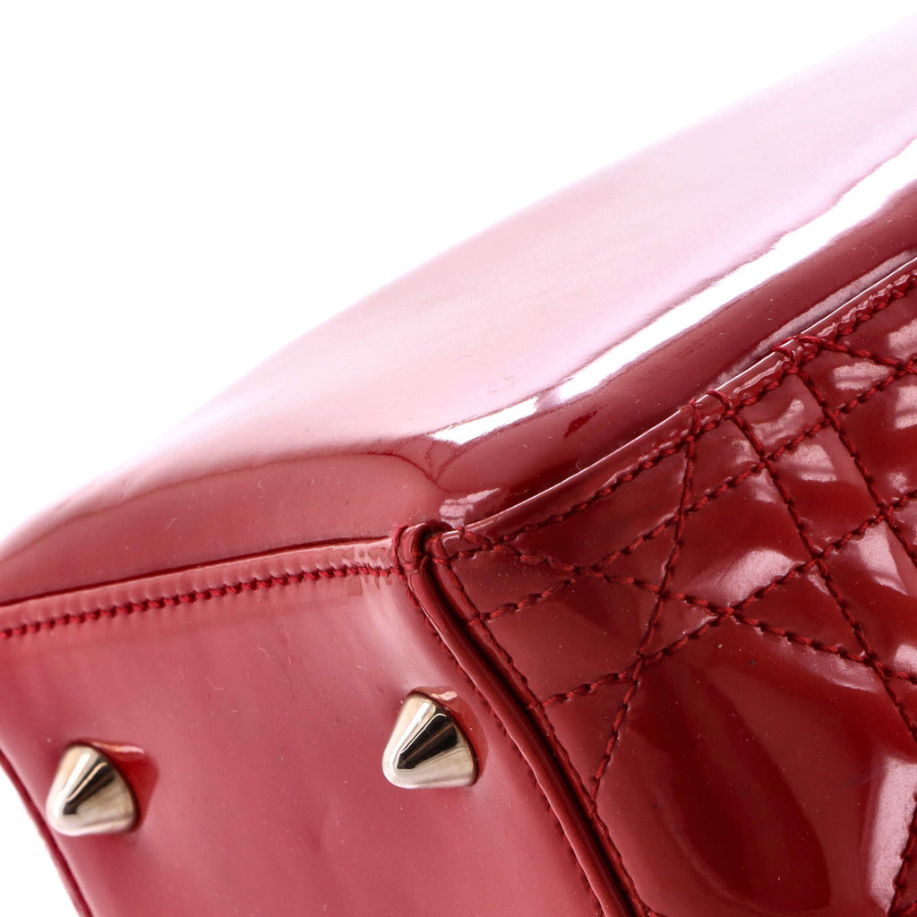 Lady Dior Bag Cannage Quilt Patent Medium