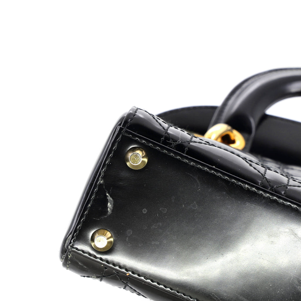 Lady Dior Bag Cannage Quilt Patent Mini