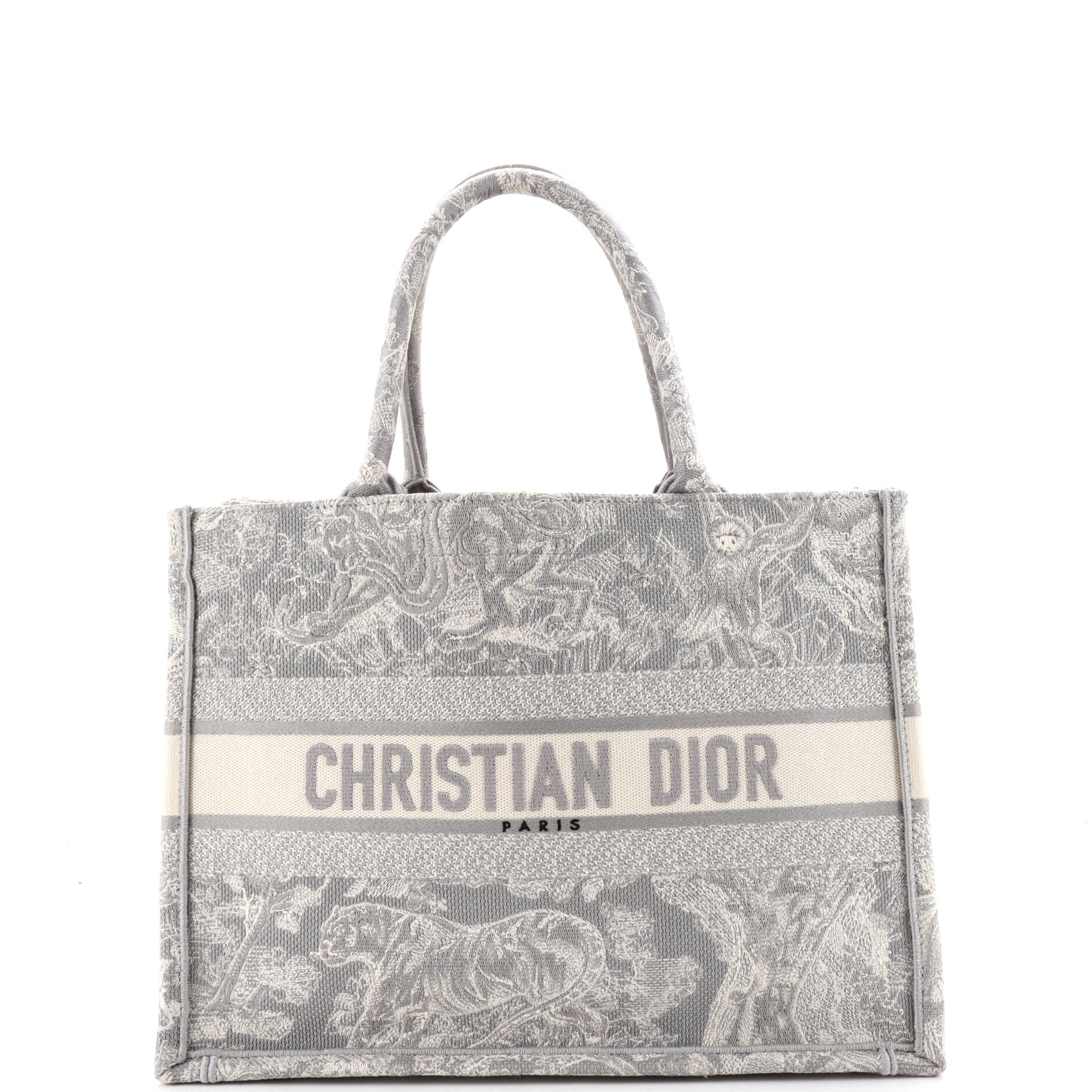 Book Tote Embroidered Canvas Medium