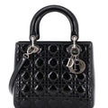 Lady Dior Bag Cannage Quilt Patent Medium