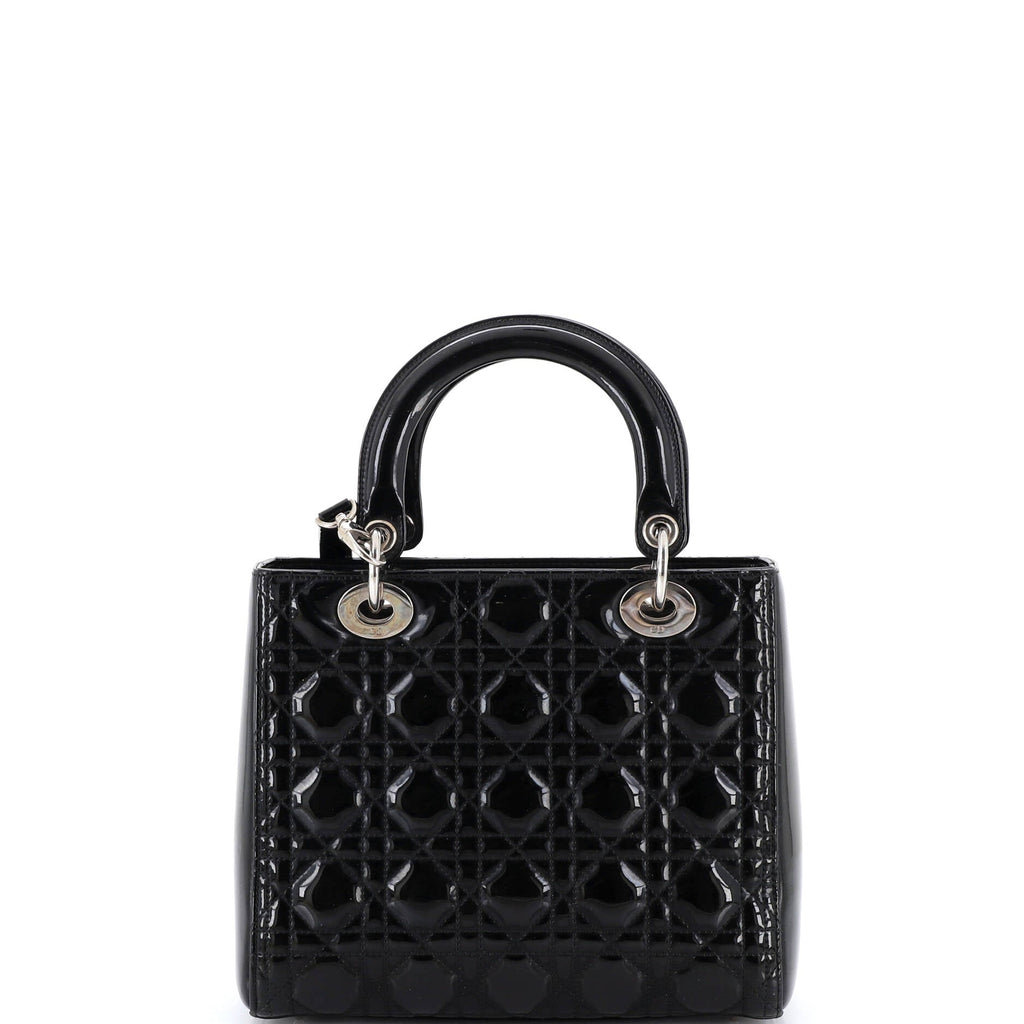 Lady Dior Bag Cannage Quilt Patent Medium