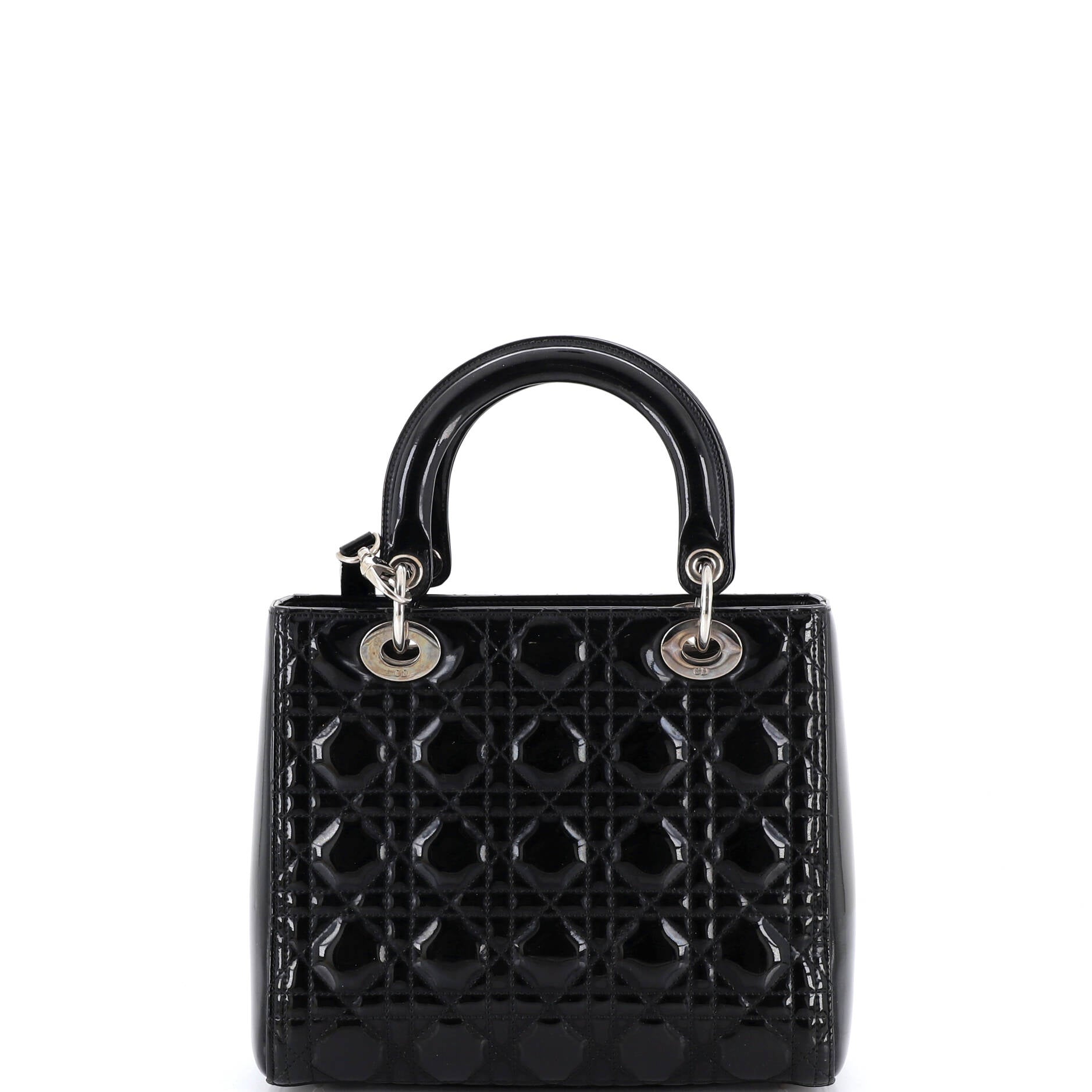 Lady Dior Bag Cannage Quilt Patent Medium