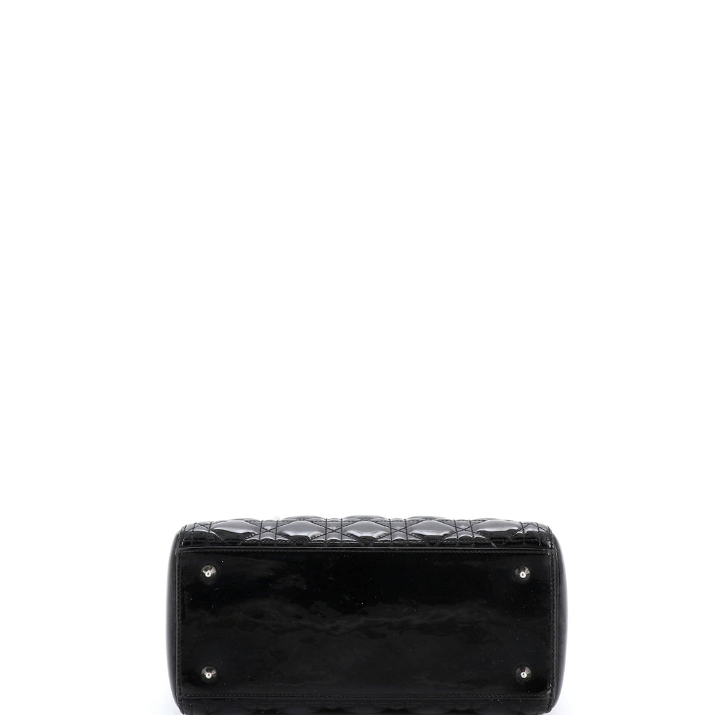 Lady Dior Bag Cannage Quilt Patent Medium