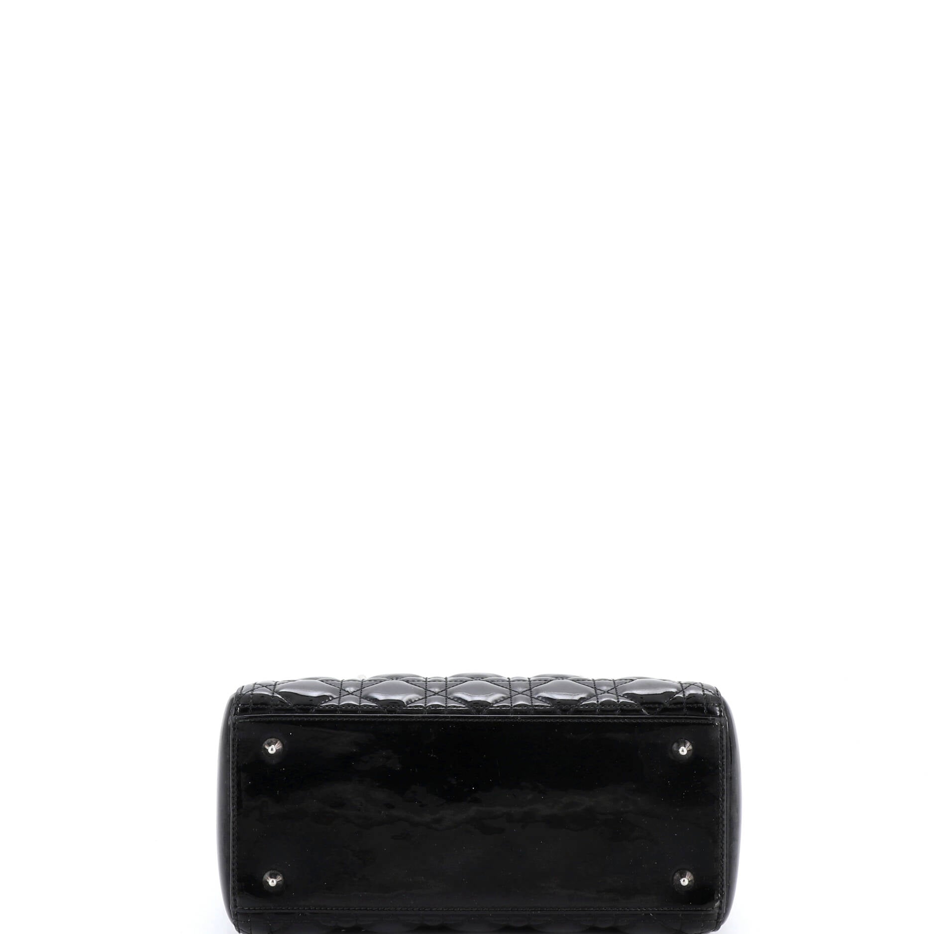 Lady Dior Bag Cannage Quilt Patent Medium
