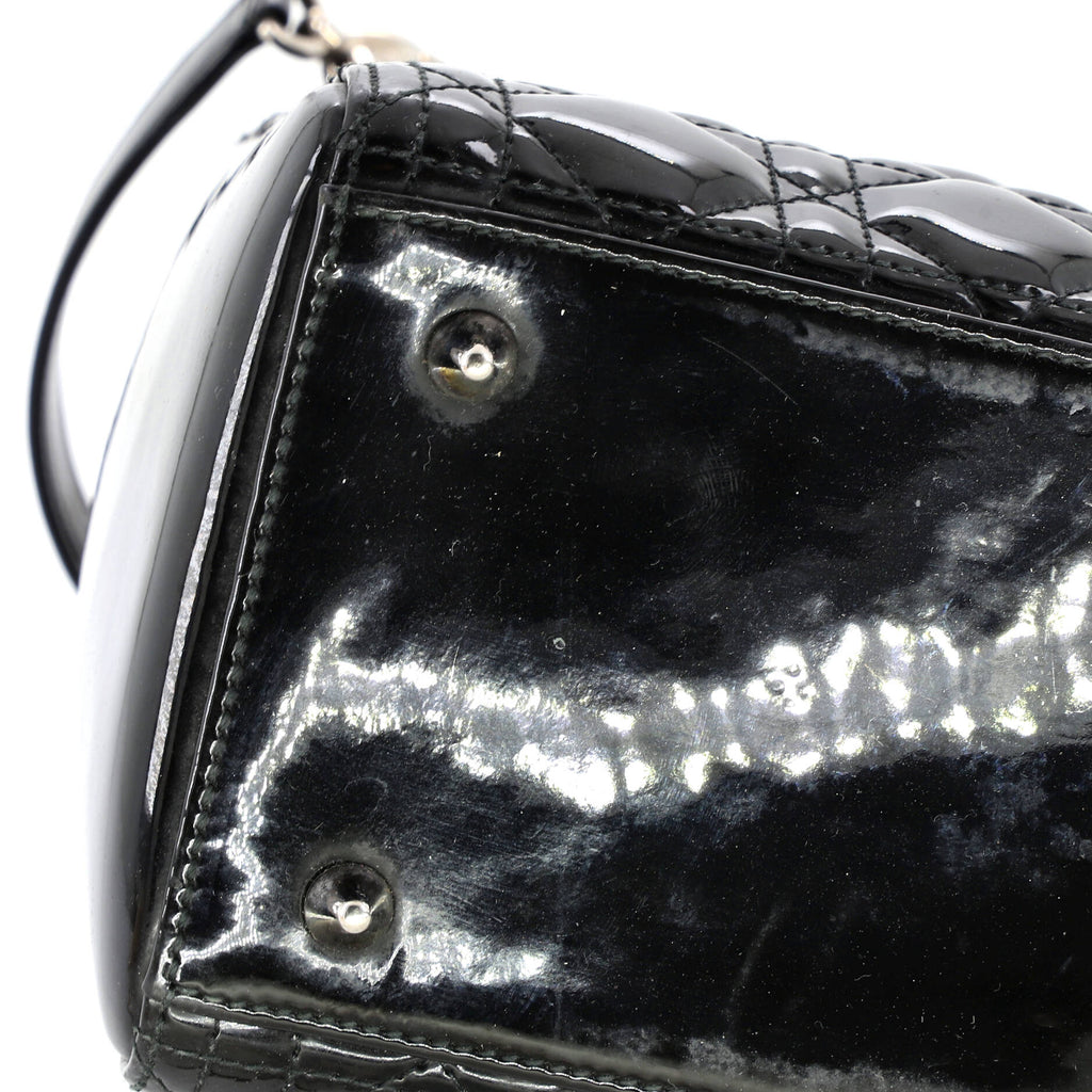 Lady Dior Bag Cannage Quilt Patent Medium