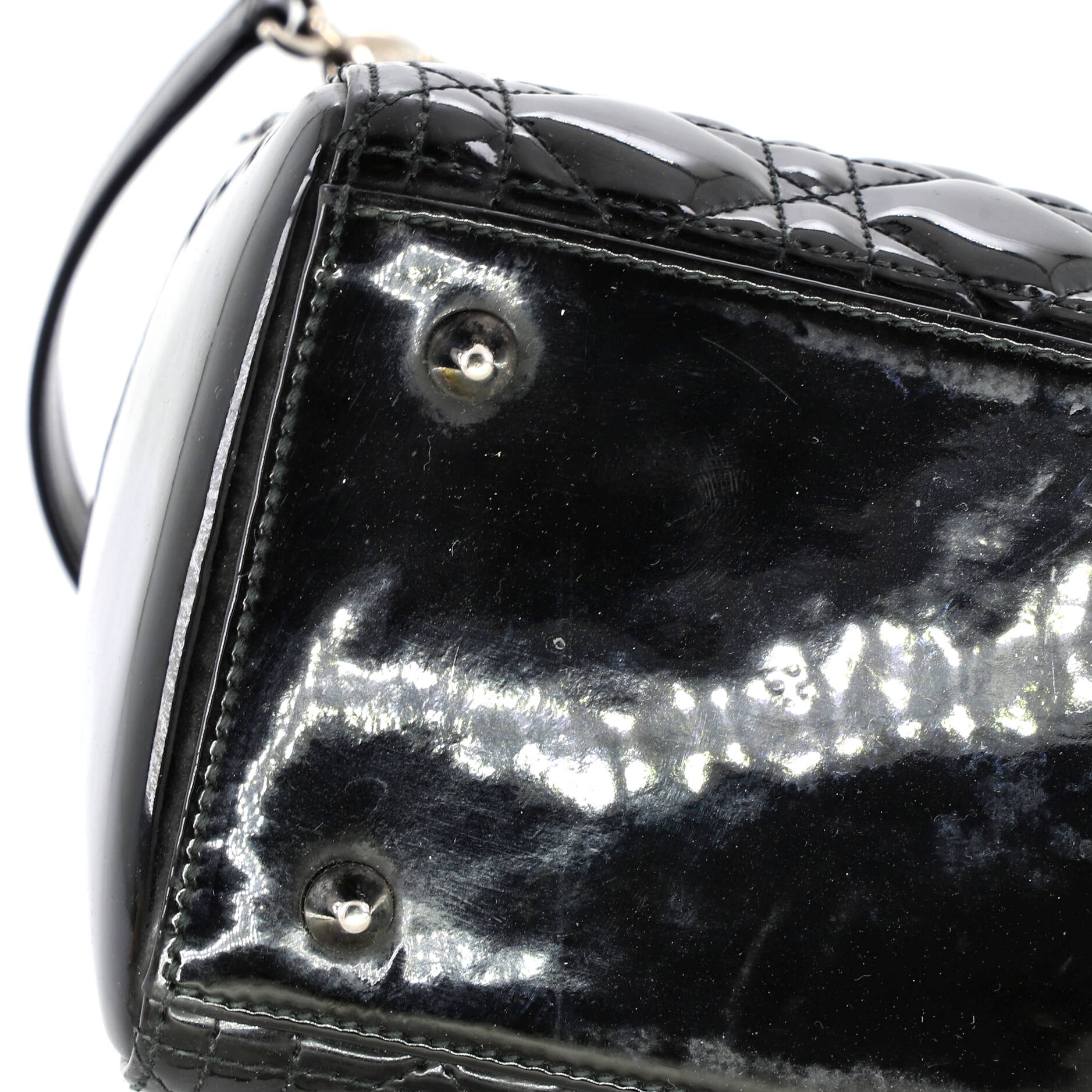 Lady Dior Bag Cannage Quilt Patent Medium