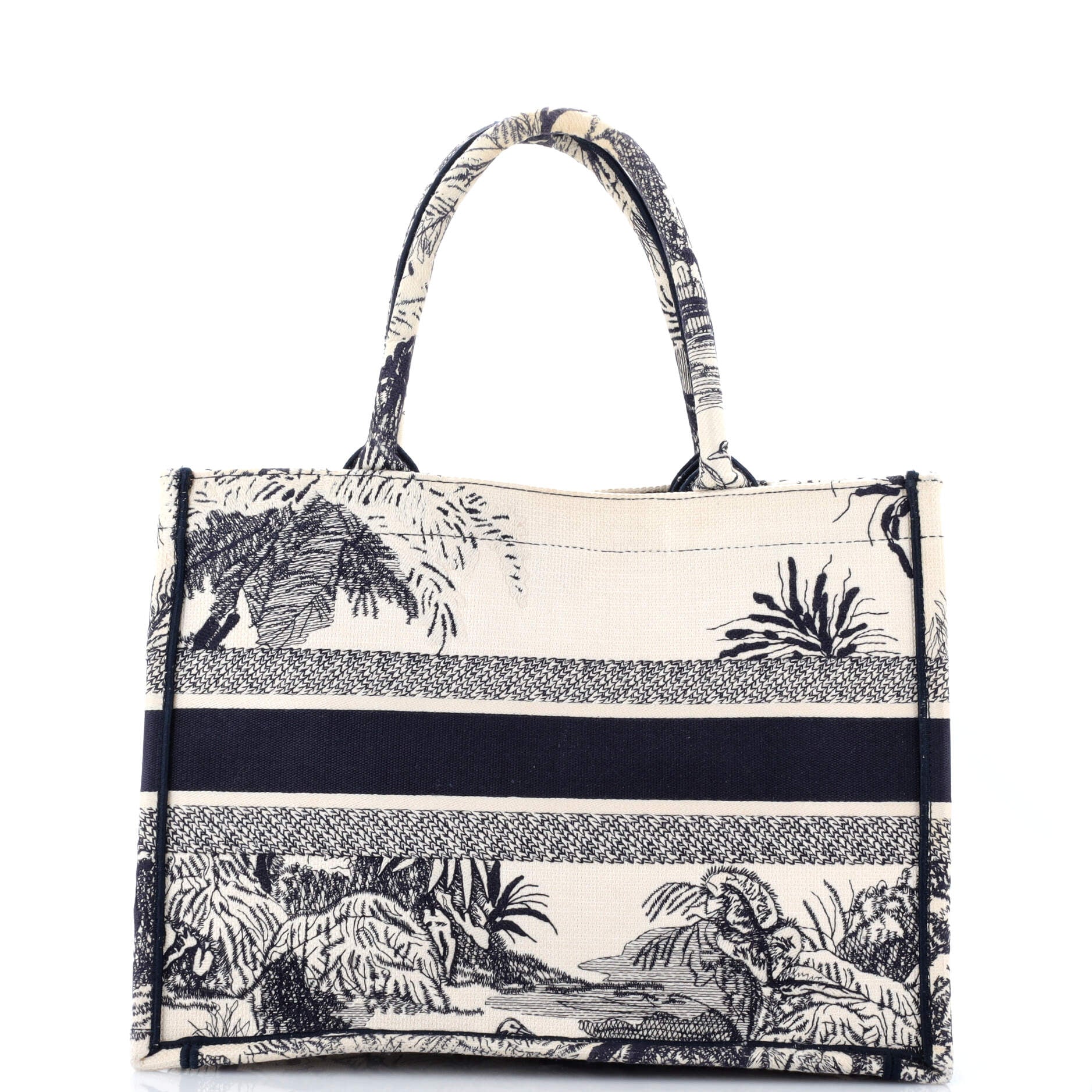 Book Tote Embroidered Canvas Medium