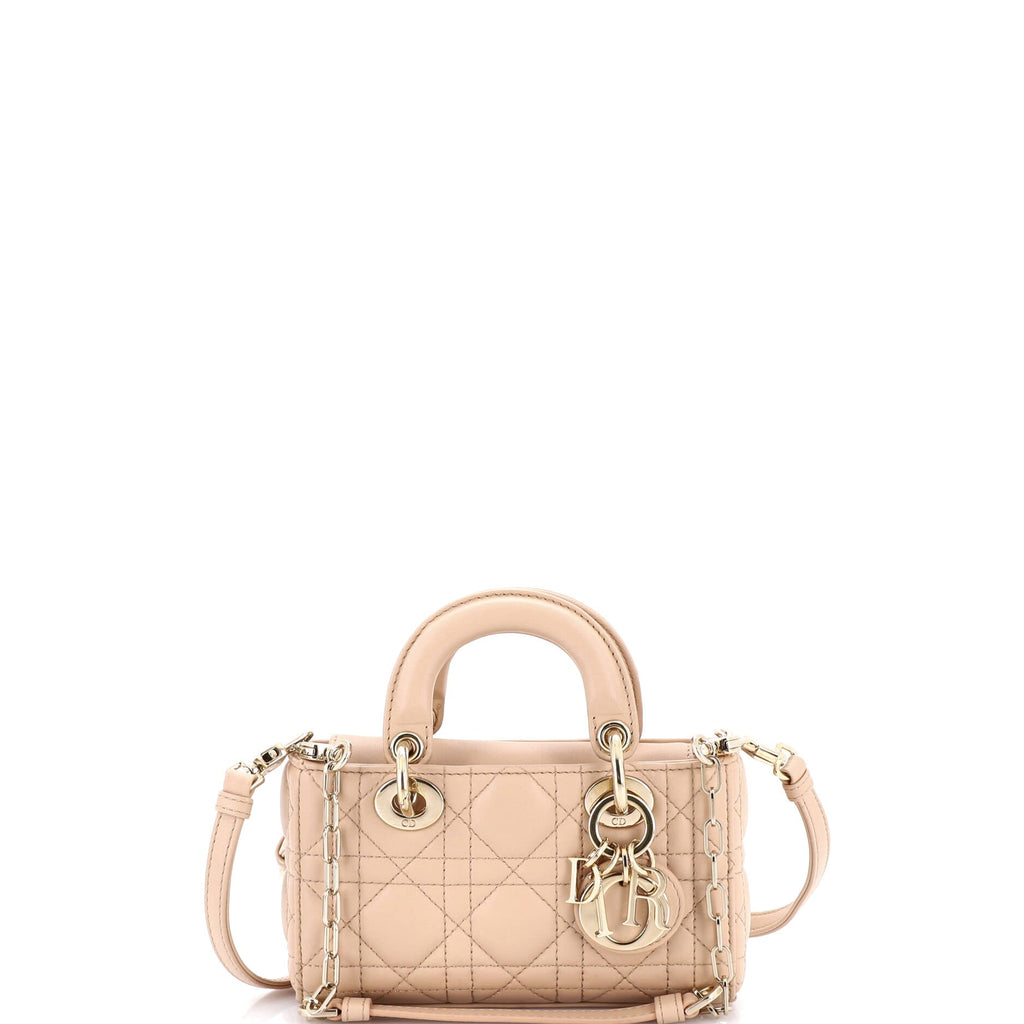 Lady D-Joy Bag Cannage Quilt Lambskin Micro