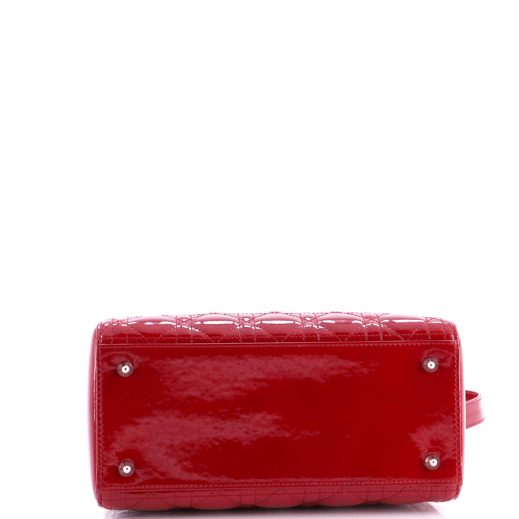 Lady Dior Bag Cannage Quilt Patent Medium